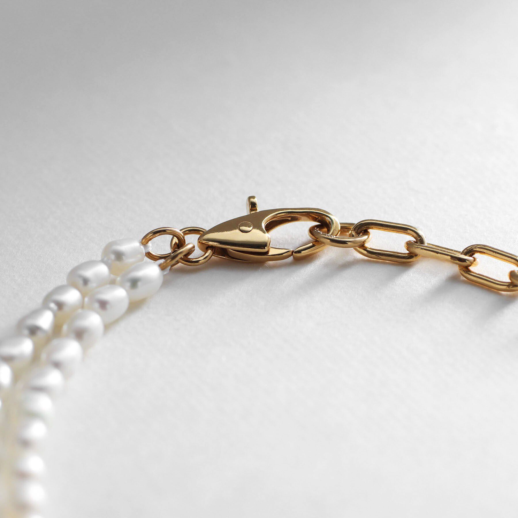 COCOSHNIK ONKITSCH「シルバー バロックパール ハーフチェーン ネックレス GP」|ネックレス|