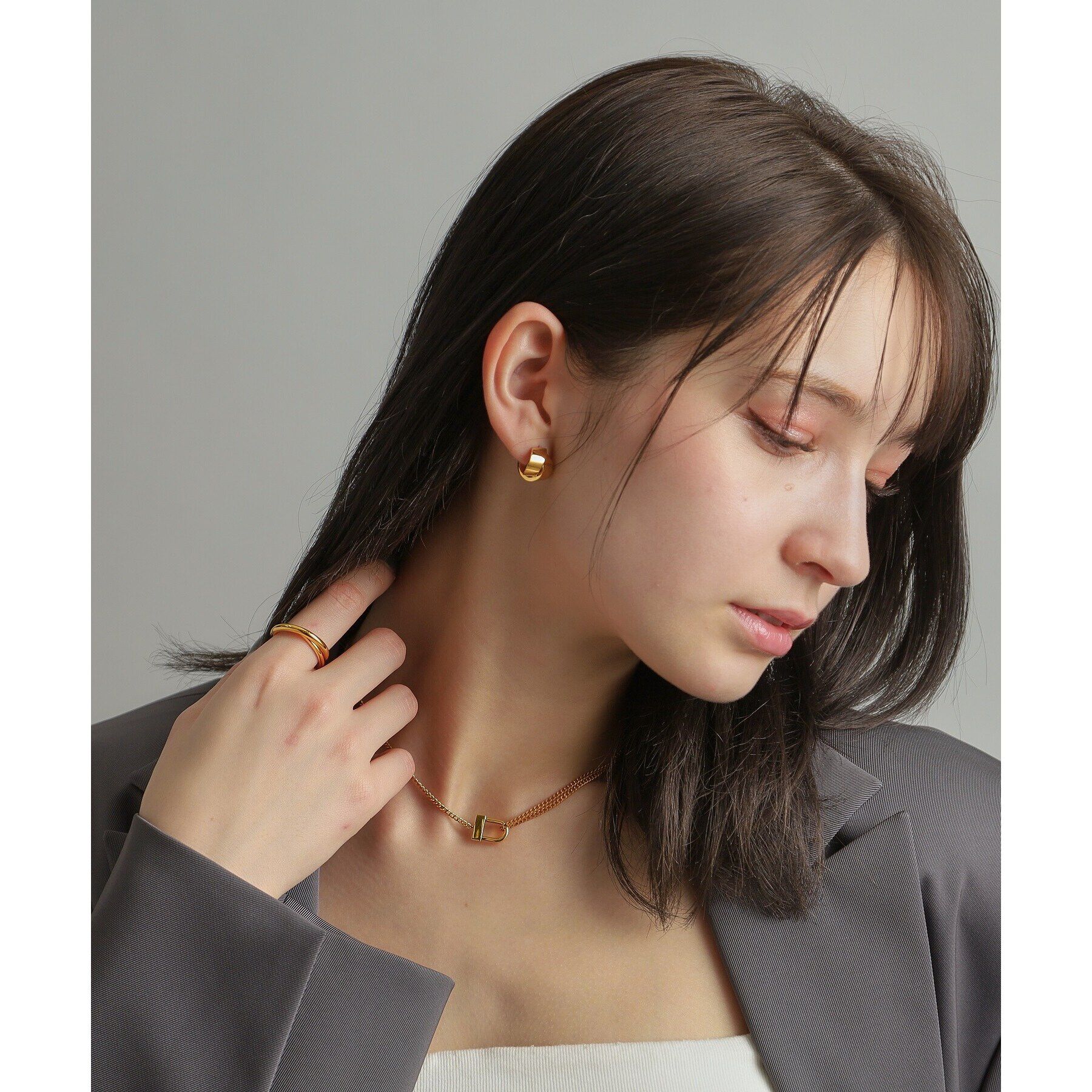 COCOSHNIK ONKITSCH「シルバー ロックモチーフ ドレープネックレス GP」|ネックレス|