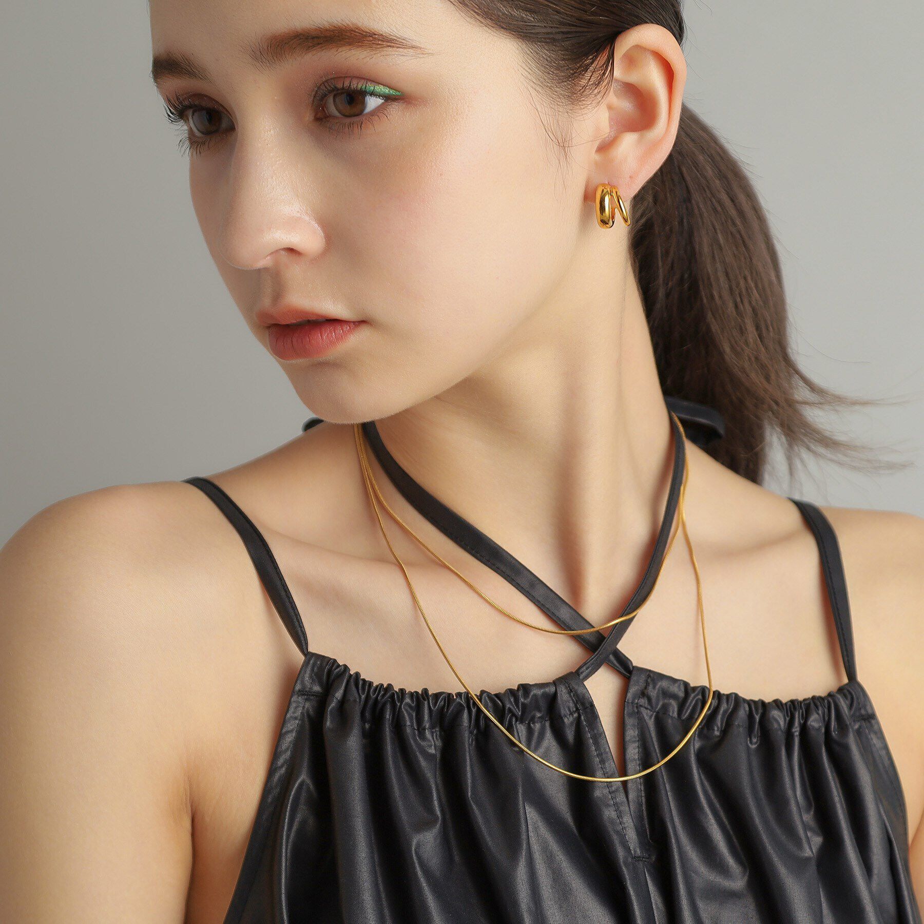 COCOSHNIK ONKITSCH「シルバー デザインチェーン スネークネックレス（90cm） GP」|ネックレス|