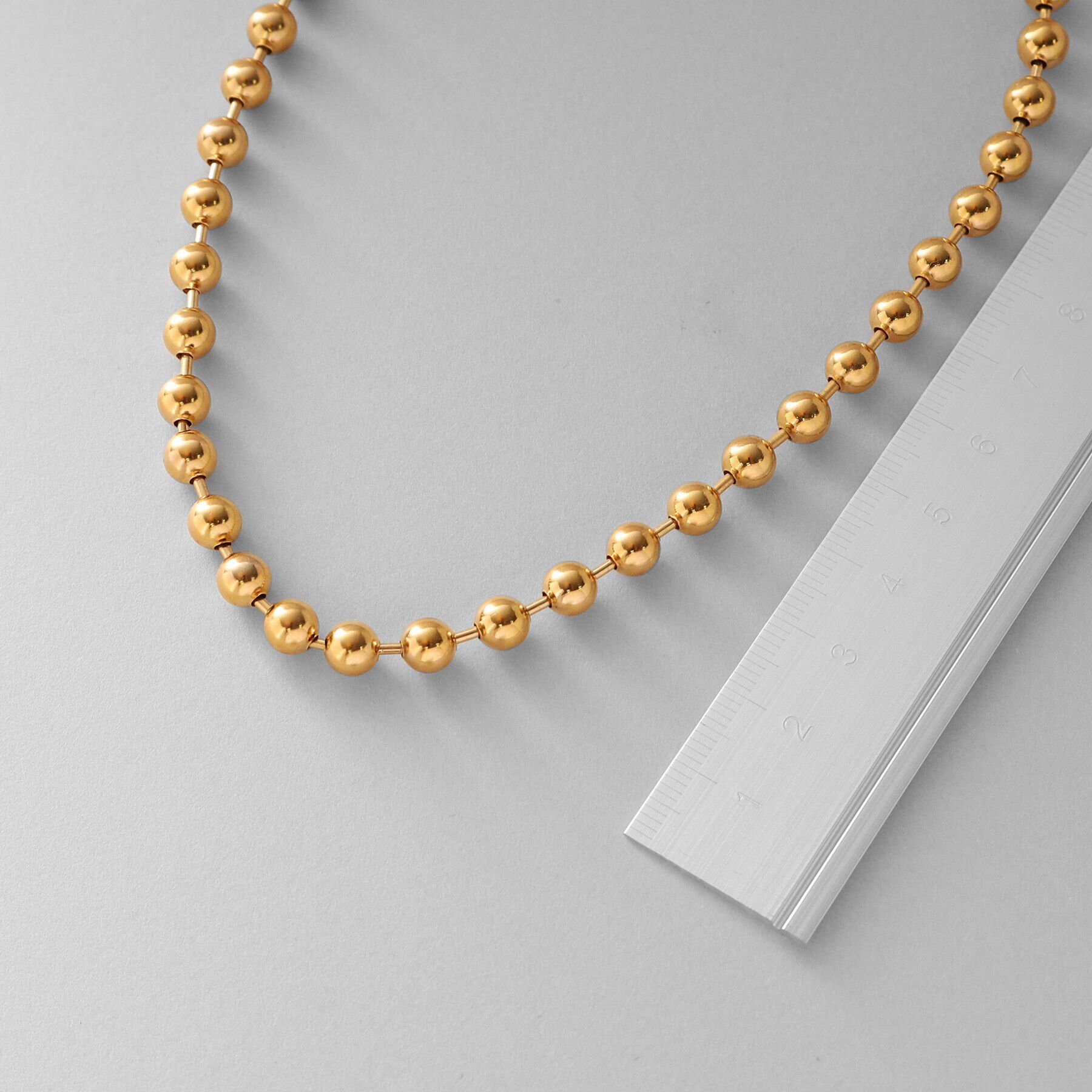 COCOSHNIK ONKITSCH「シルバー デザインチェーン ボールネックレスL GP」|ネックレス|