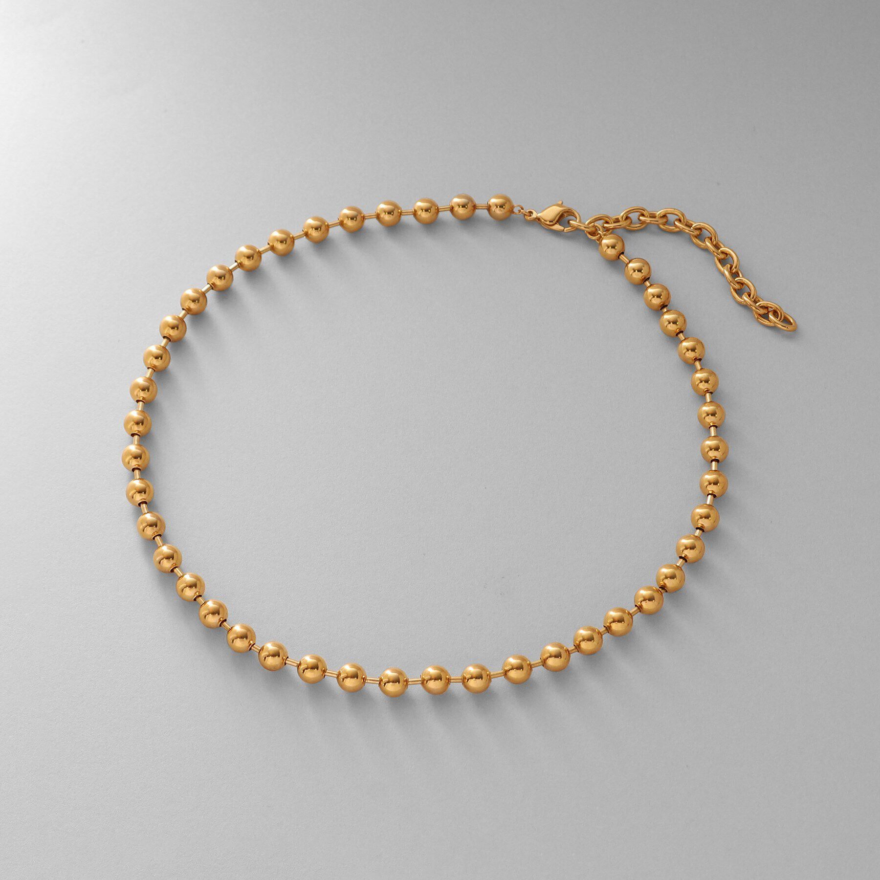 COCOSHNIK ONKITSCH「シルバー デザインチェーン ボールネックレスL GP」|ネックレス|