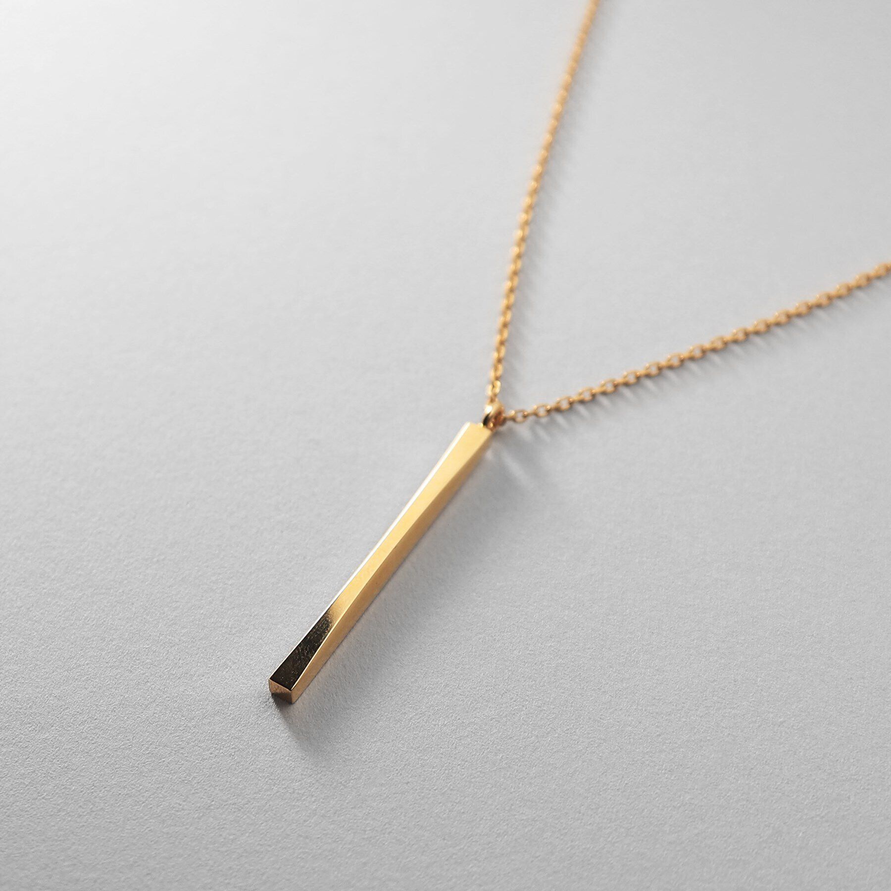 COCOSHNIK ONKITSCH「シルバー スロープカットバーネックレス GP」|ネックレス|