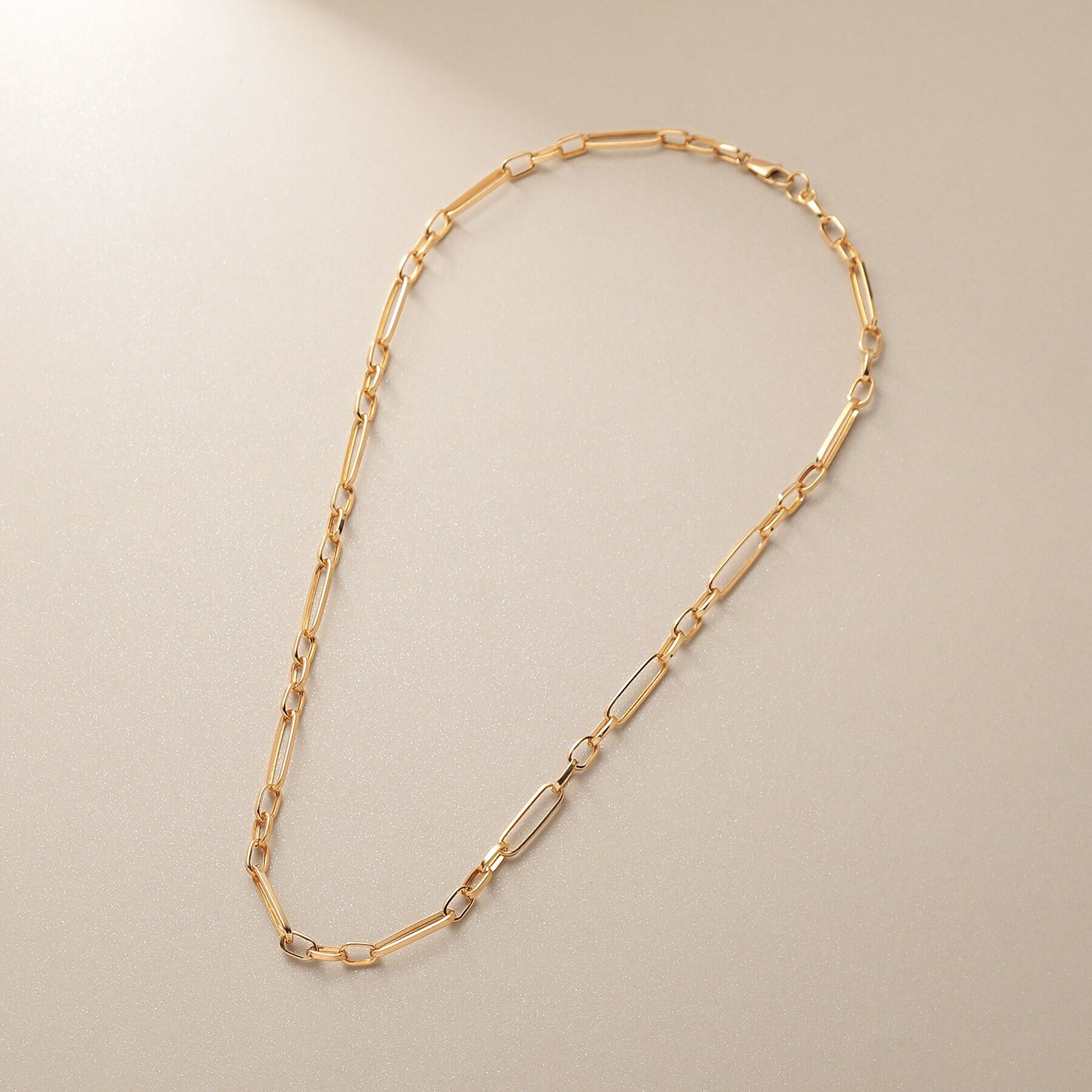 COCOSHNIK「K18ケーブルチェーン3・1フィガロ ネックレス」|ネックレス|