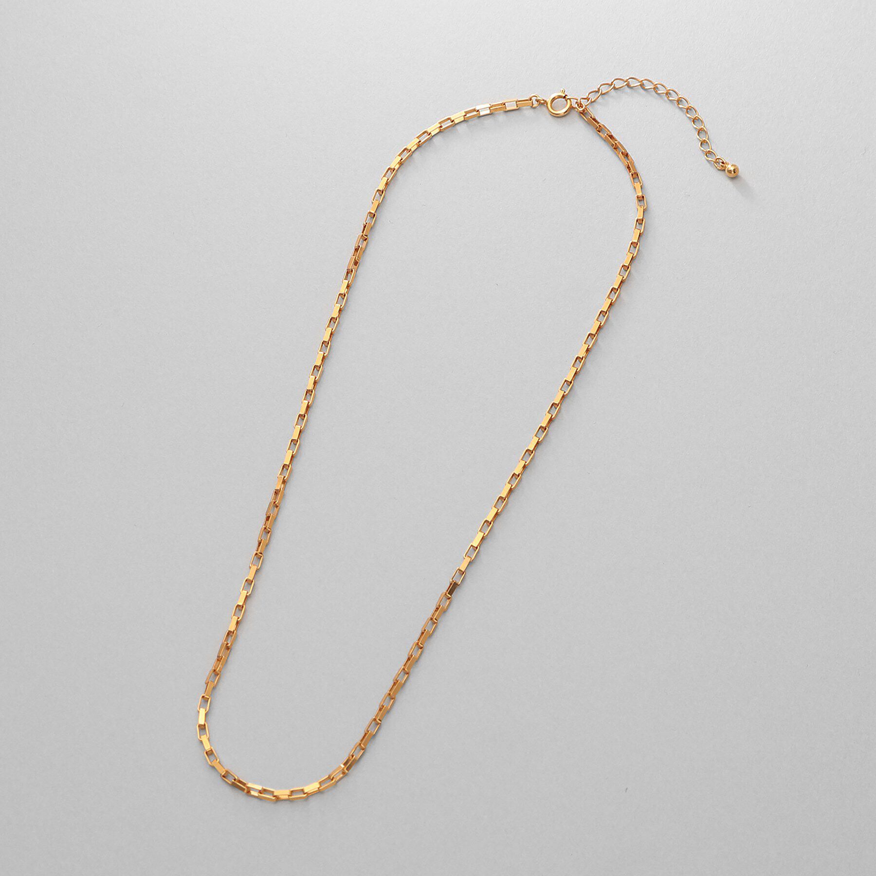 COCOSHNIK ONKITSCH「シルバー デザインチェーン ボックスネックレスS（38cm） GP」|ネックレス|