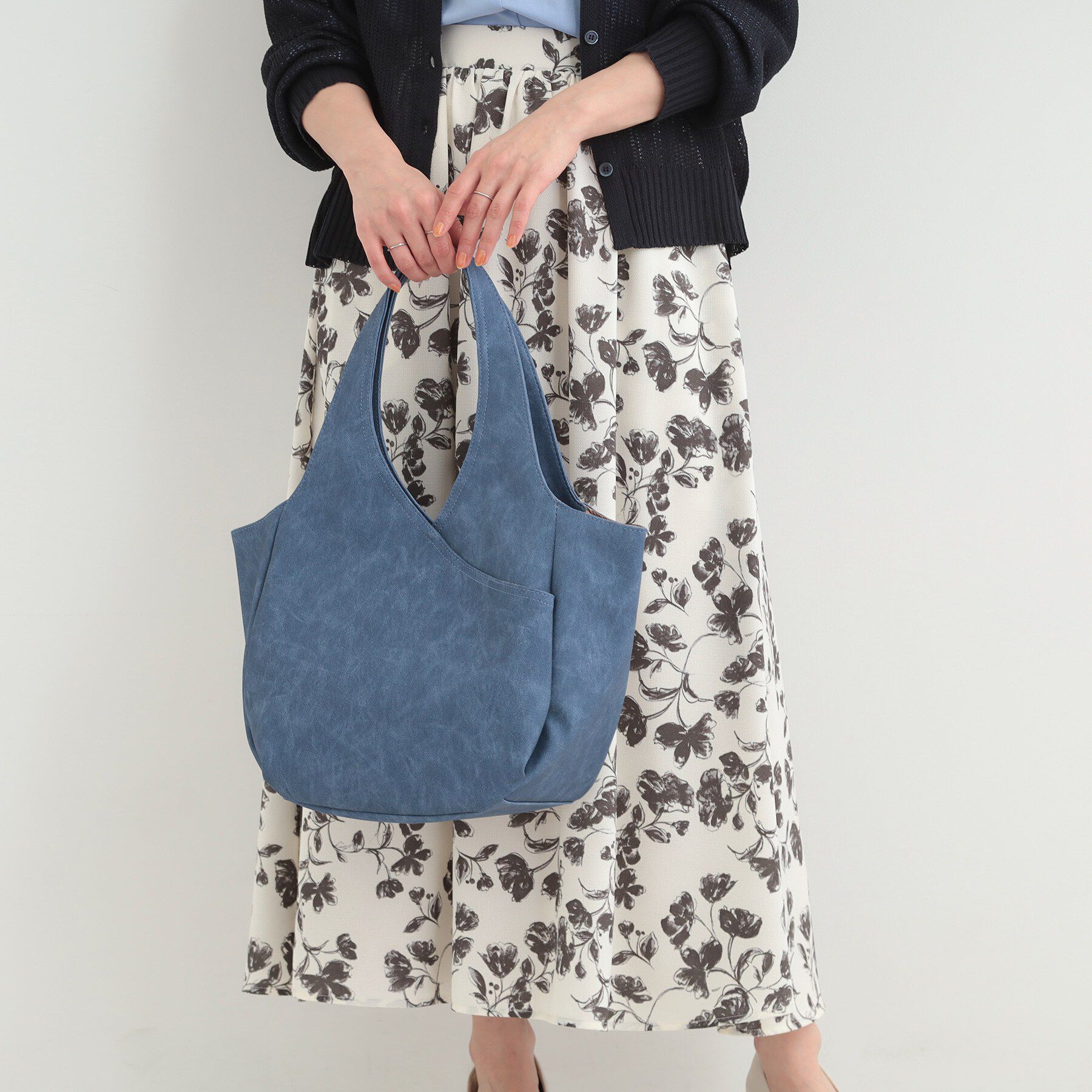 SHOO･LA･RUE「前後ポケットバルーントートバッグ」|トートバッグ|ブルー(092)