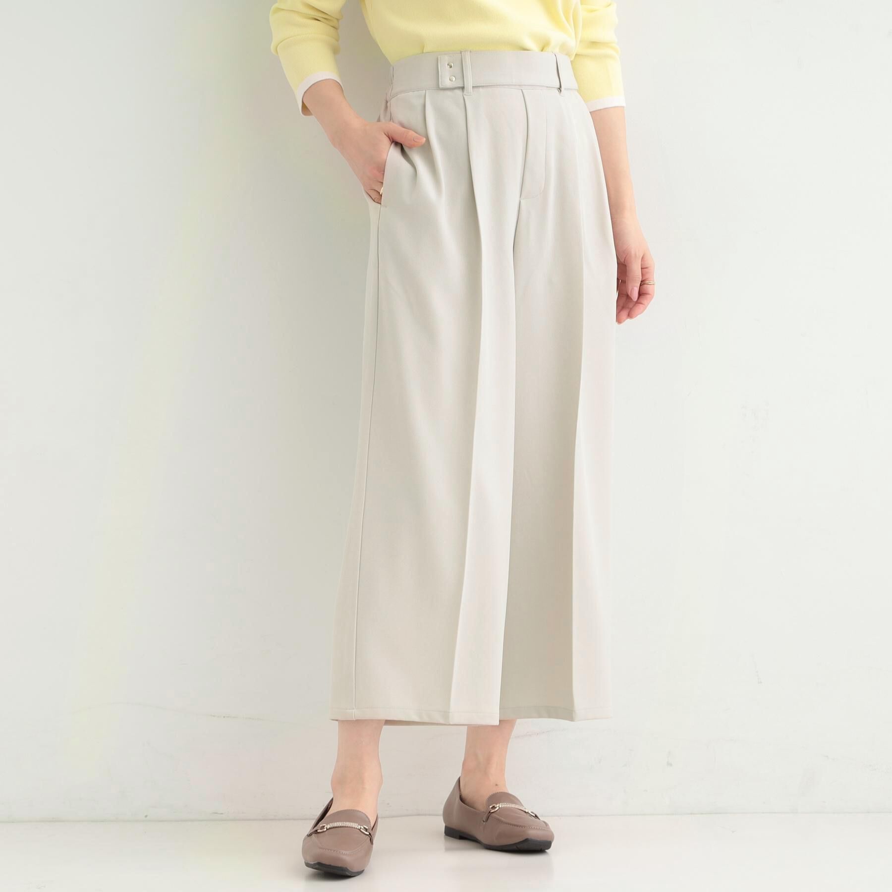 SHOO･LA･RUE「【着丈選べる/S-LL/洗濯機可】楽ちん&times;きれいみえ　ストレッチワイドパンツ」|その他|