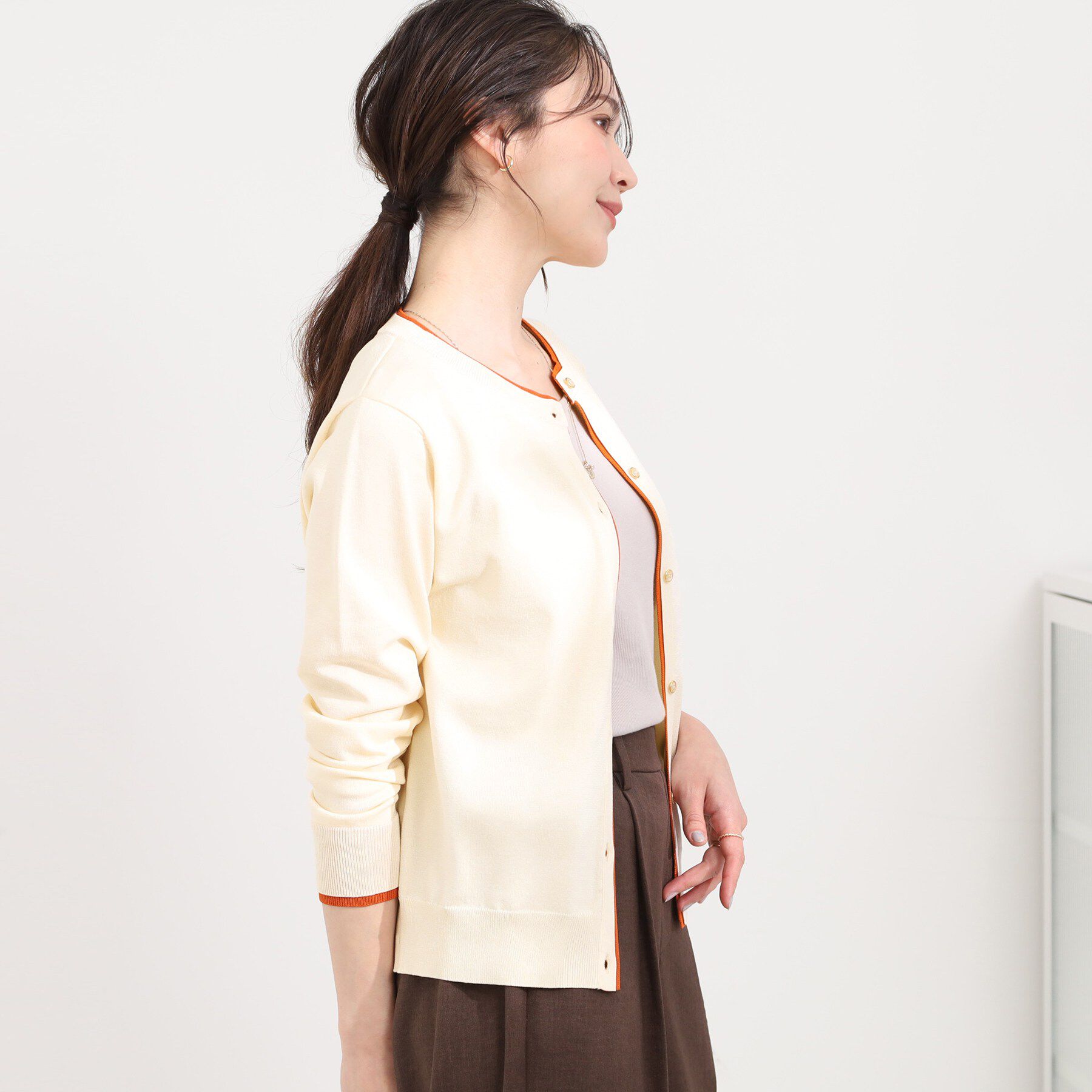 SHOO･LA･RUE「配色がコーデのアクセントに レイヤード風クルーカーディガン」|カーディガン|