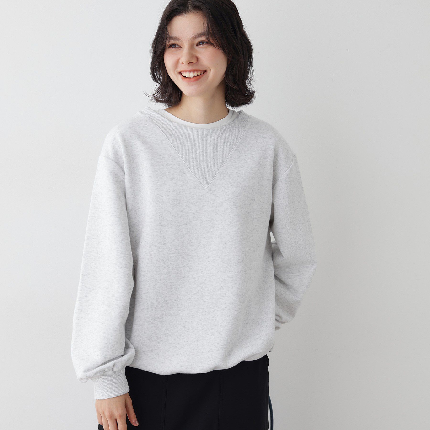 Dessin「【洗える】ガゼットミニ裏毛プルオ－バー」|パーカー|ライトグレー(011