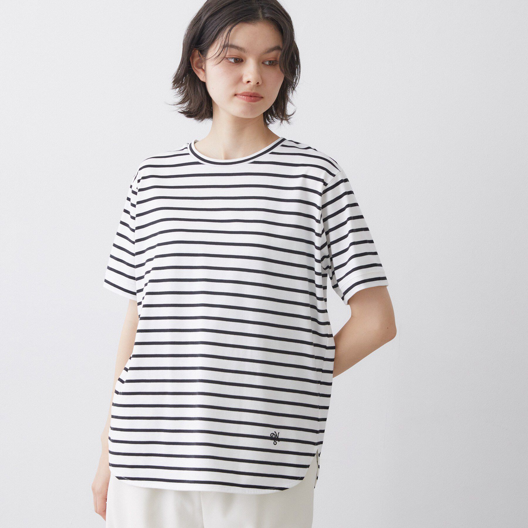 Dessin「【洗える】半袖シャツテールカットソー」|Tシャツ・カットソー|