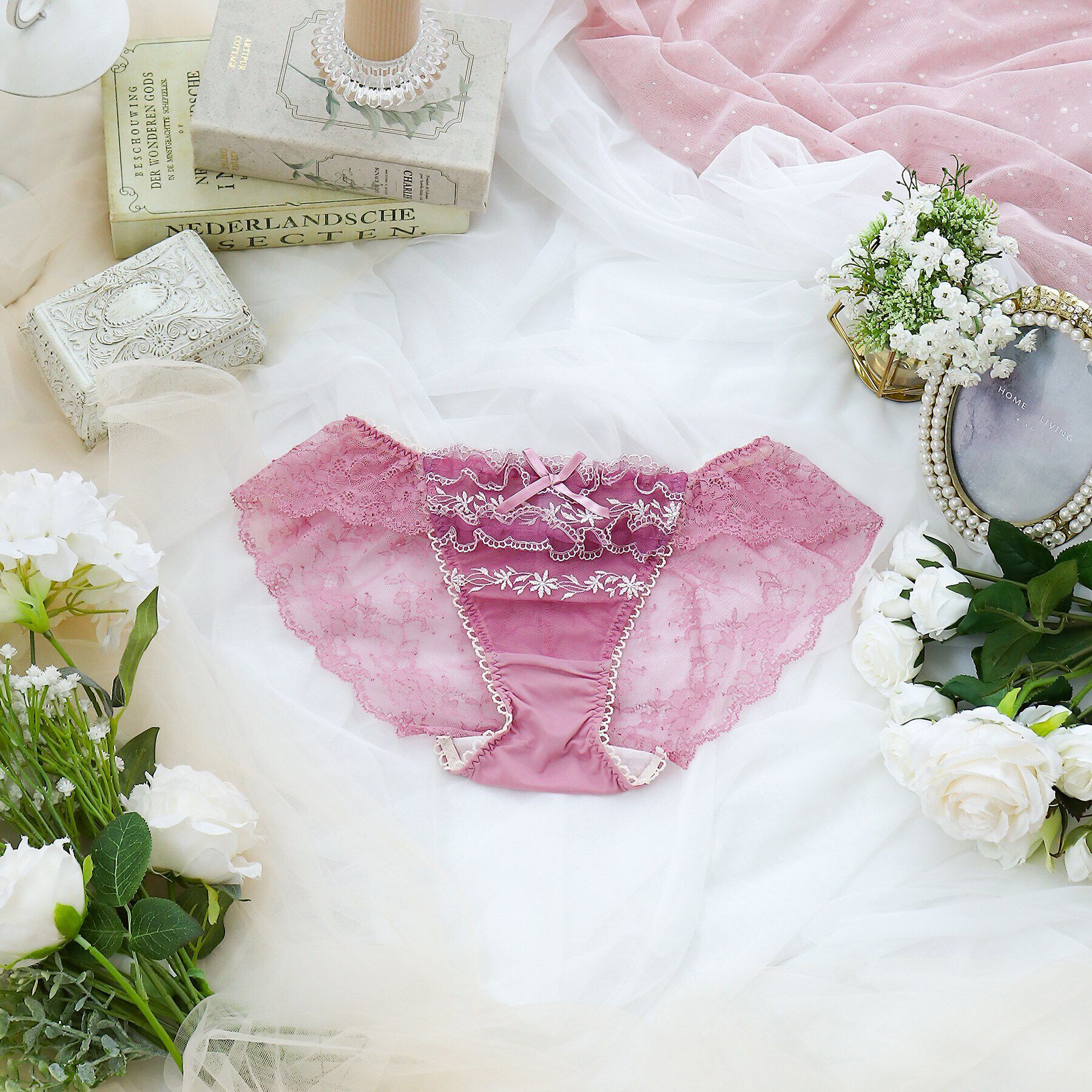 Risa Magli「ラーラ レースショーツ」|インナー|ピンク(070)