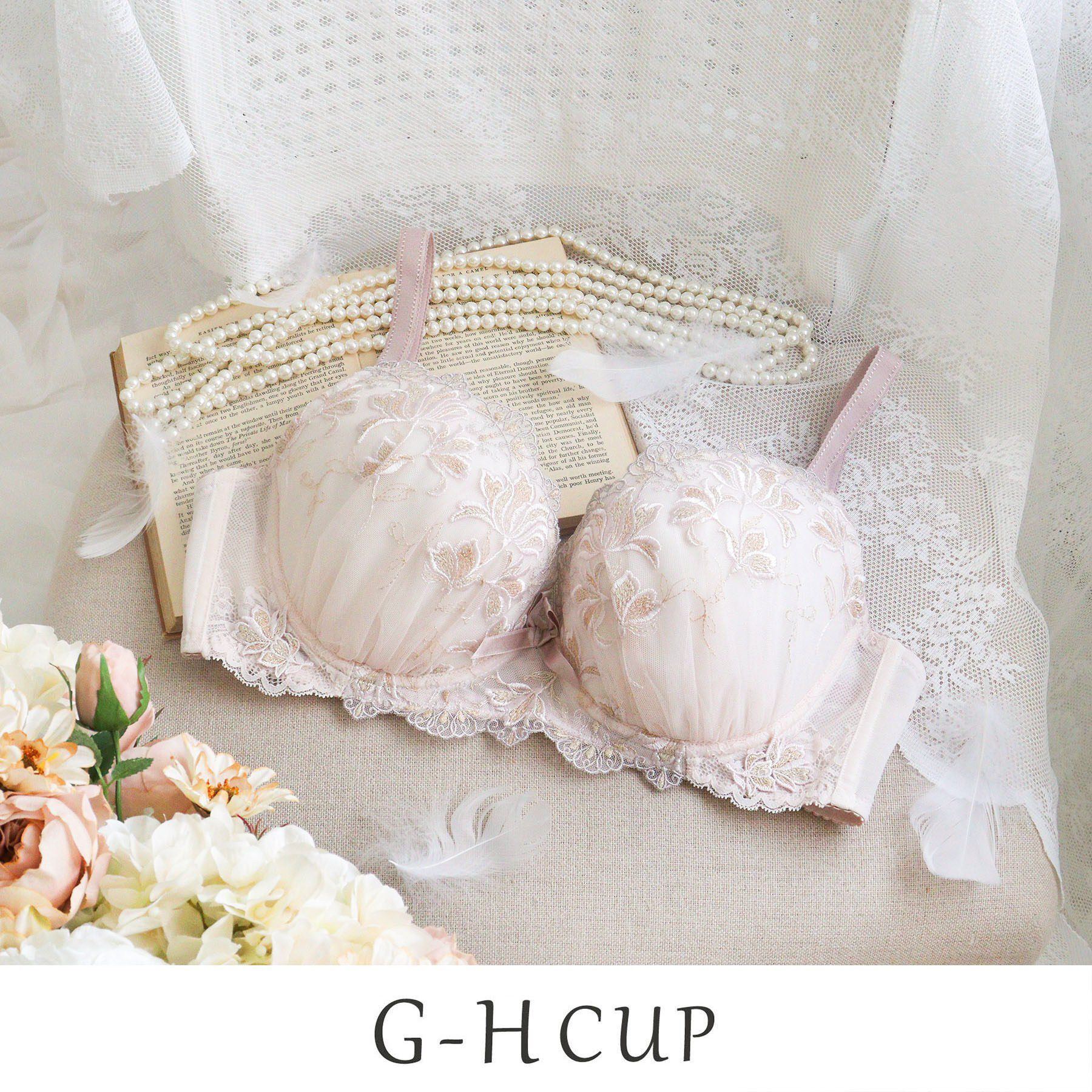 Risa Magli「リーゼル ブラジャー (G-H) ＜Glamor Bra／バストアップタイプ＞」|インナー|ピンク(071)