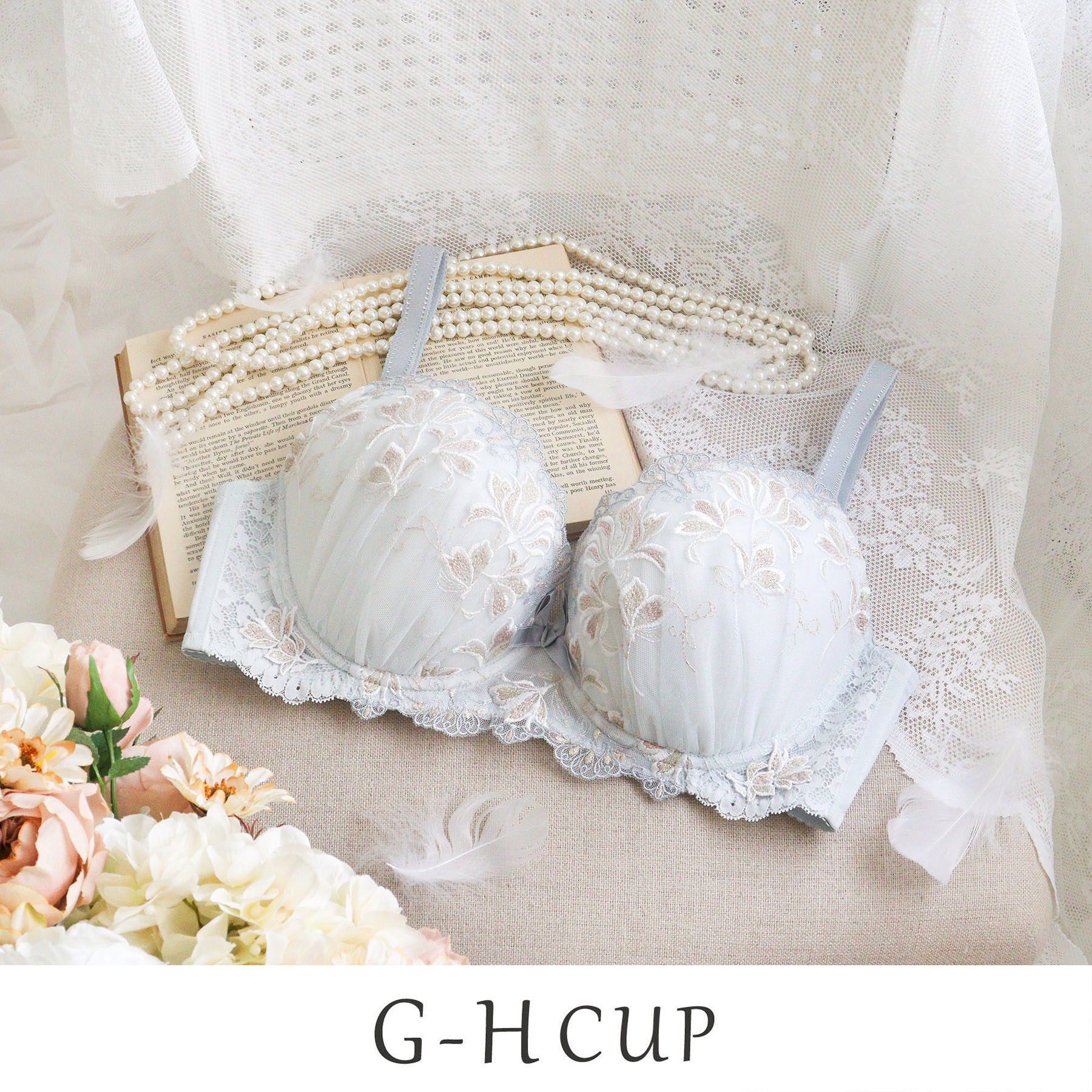 Risa Magli「リーゼル ブラジャー (G-H) ＜Glamor Bra／バストアップタイプ＞」|インナー|サックスブルー(09