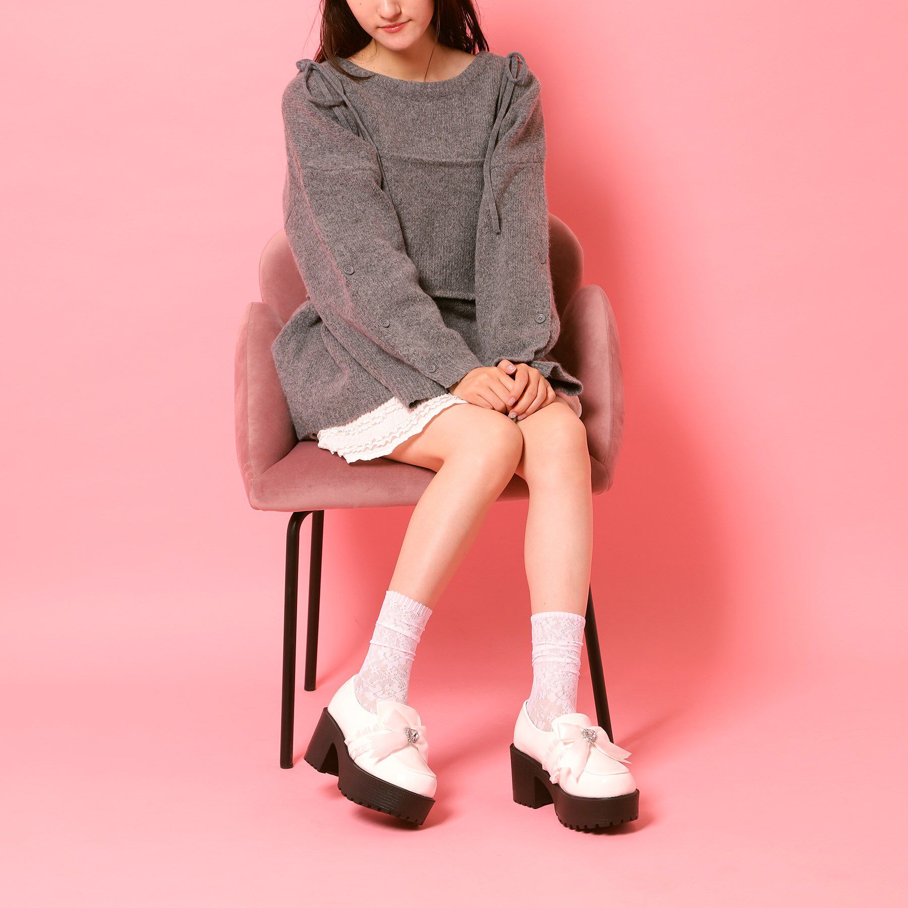 csT&P「リボン付厚底ローファーパンプス」|パンプス|