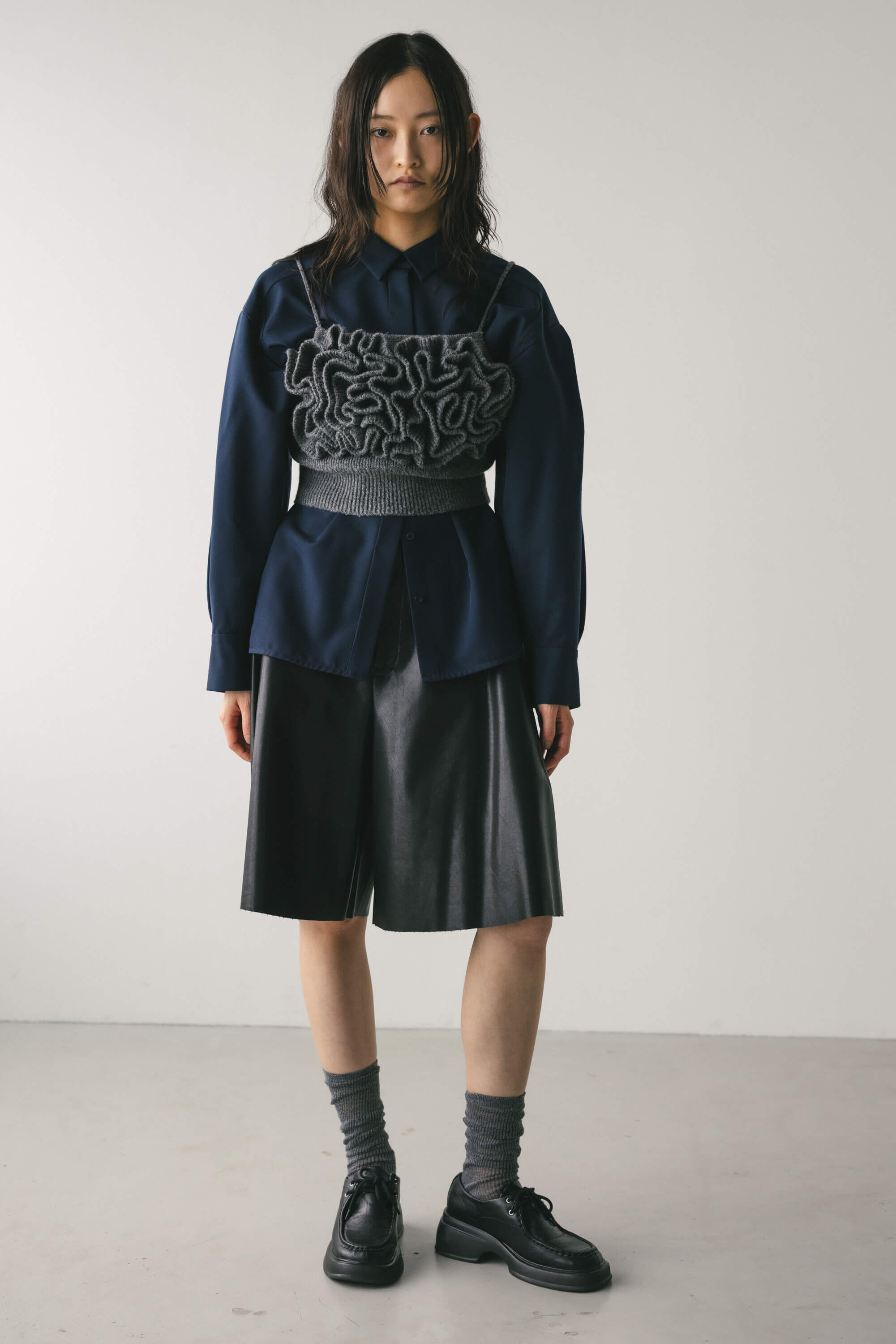 STYLEMIXER「フェイクレザーハーフパンツ」|その他|BLK