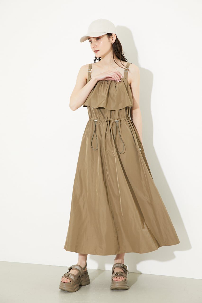 rienda「ミリタリードローストリングフレアOP」|ワンピース|