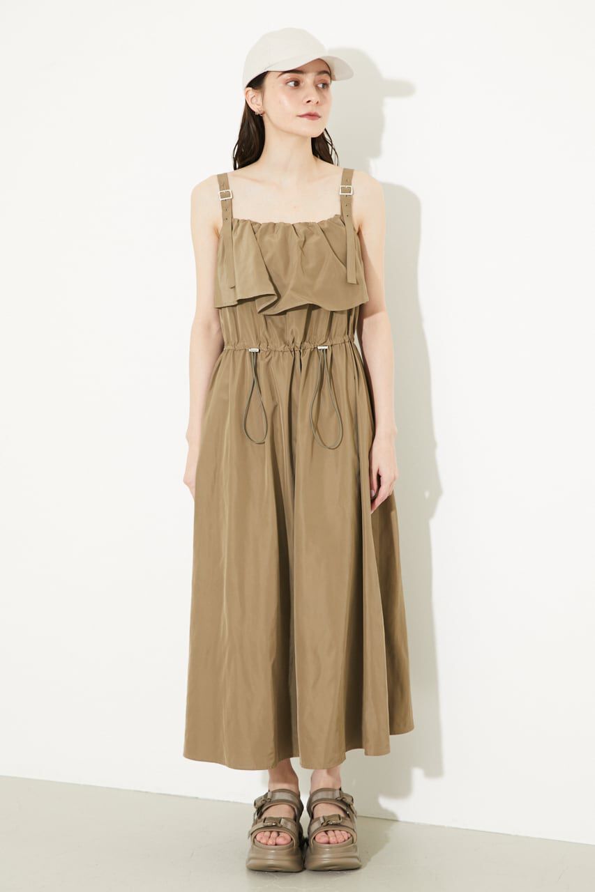 rienda「ミリタリードローストリングフレアOP」|ワンピース|