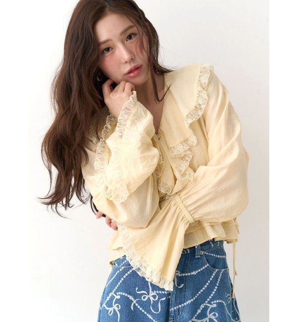 CALNAMUR「ラッフルフリルペプラムブラウス」|シャツ・ブラウス|