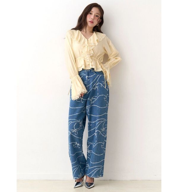 CALNAMUR「ラッフルフリルペプラムブラウス」|シャツ・ブラウス|