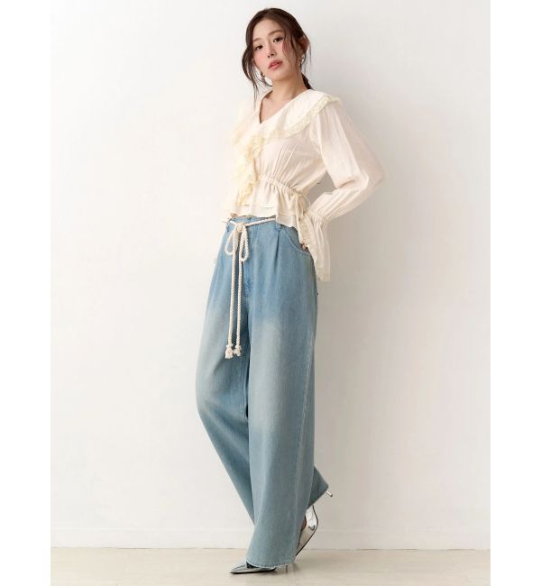 CALNAMUR「ラッフルフリルペプラムブラウス」|シャツ・ブラウス|