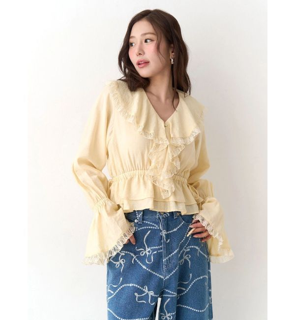 CALNAMUR「ラッフルフリルペプラムブラウス」|シャツ・ブラウス|