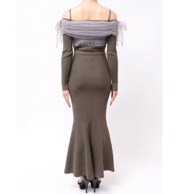 RESEXXY「【骨格ウェーブ向け】ドッキングオフショルリボンワンピース」|ワンピース|