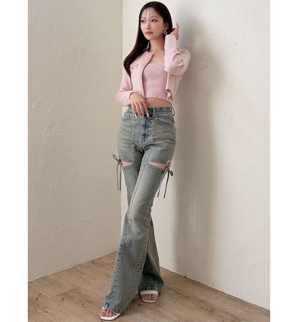 RESEXXY「【追加生産分】カットアウトリボンデニムパンツ」|デニム|