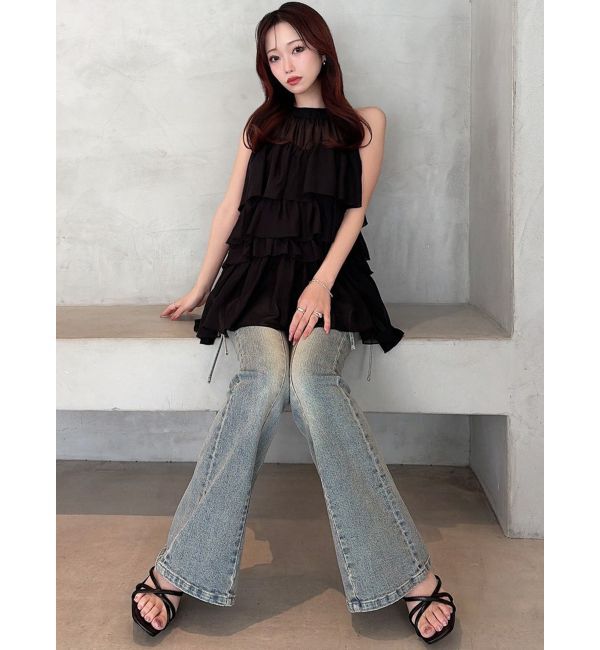 RESEXXY「【追加生産分】カットアウトリボンデニムパンツ」|デニム|