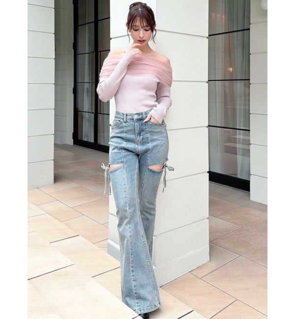 RESEXXY「【追加生産分】カットアウトリボンデニムパンツ」|デニム|