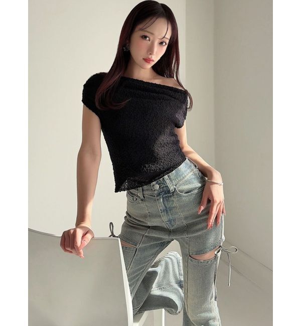 RESEXXY「【追加生産分】カットアウトリボンデニムパンツ」|デニム|