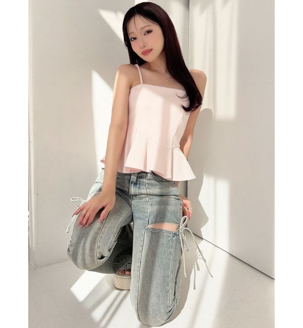 RESEXXY「【追加生産分】カットアウトリボンデニムパンツ」|デニム|