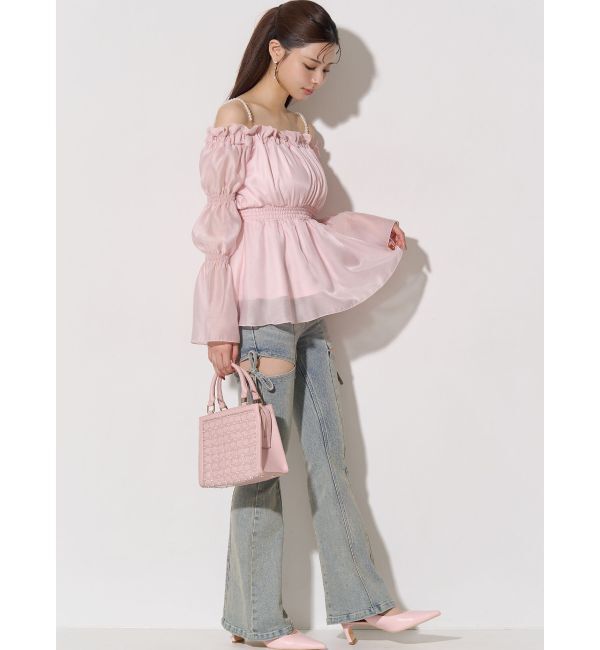 RESEXXY「【追加生産分】カットアウトリボンデニムパンツ」|デニム|