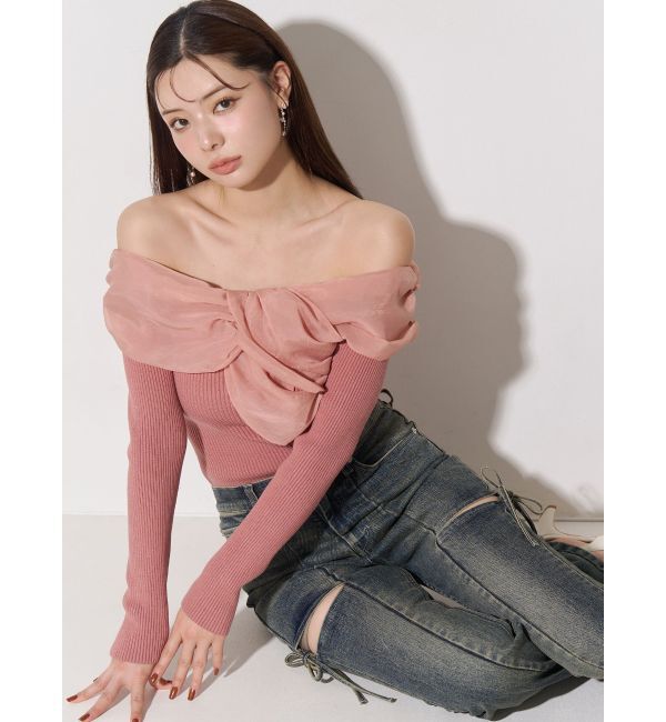 RESEXXY「【追加生産分】カットアウトリボンデニムパンツ」|デニム|