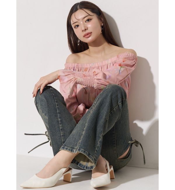 RESEXXY「【追加生産分】カットアウトリボンデニムパンツ」|デニム|