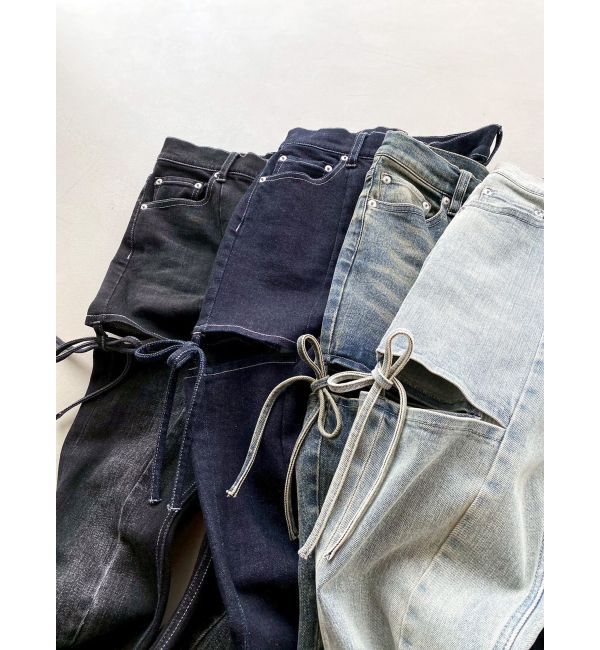 RESEXXY「【追加生産分】カットアウトリボンデニムパンツ」|デニム|