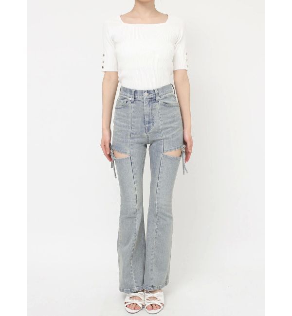 RESEXXY「【追加生産分】カットアウトリボンデニムパンツ」|デニム|