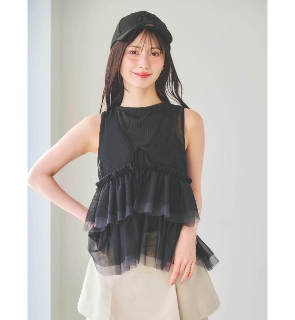 dazzlin「ティアードチュールチュニック」|シャツ・ブラウス|