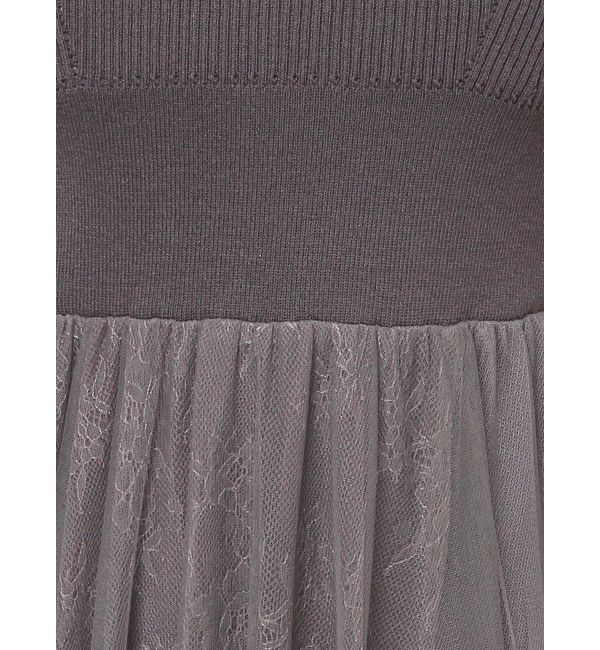 MERCURYDUO「チュールドッキングオープンショルダーワンピース」|ワンピース|