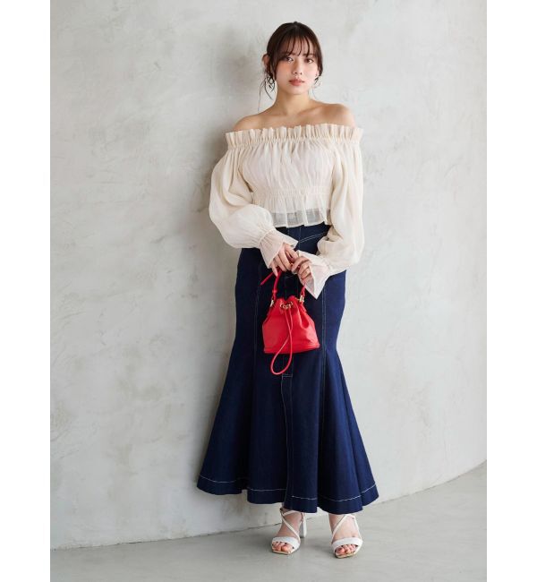 MERCURYDUO「2WAYオフショルシャーリングブラウス」|シャツ・ブラウス|