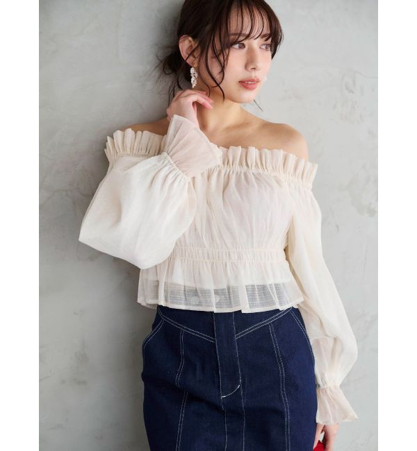 MERCURYDUO「2WAYオフショルシャーリングブラウス」|シャツ・ブラウス|