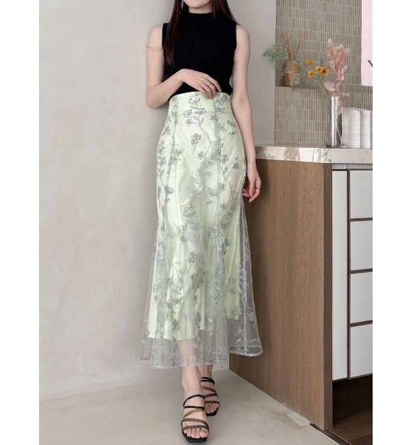 MERCURYDUO「エンブロイダリーマーメイドスカート」|スカート|