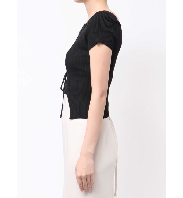 MERCURYDUO「レイヤードライクレースアップニット」|ニット・セーター|