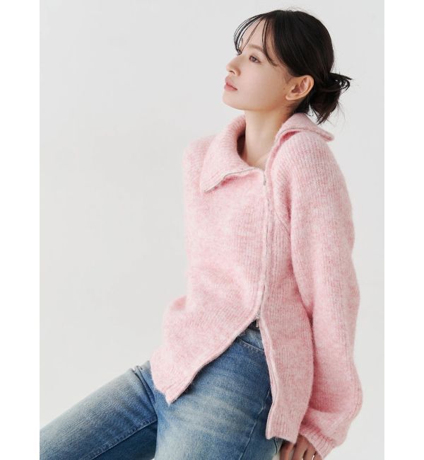 MERCURYDUO「アシメZIPオーバーニット」|ニット・セーター|