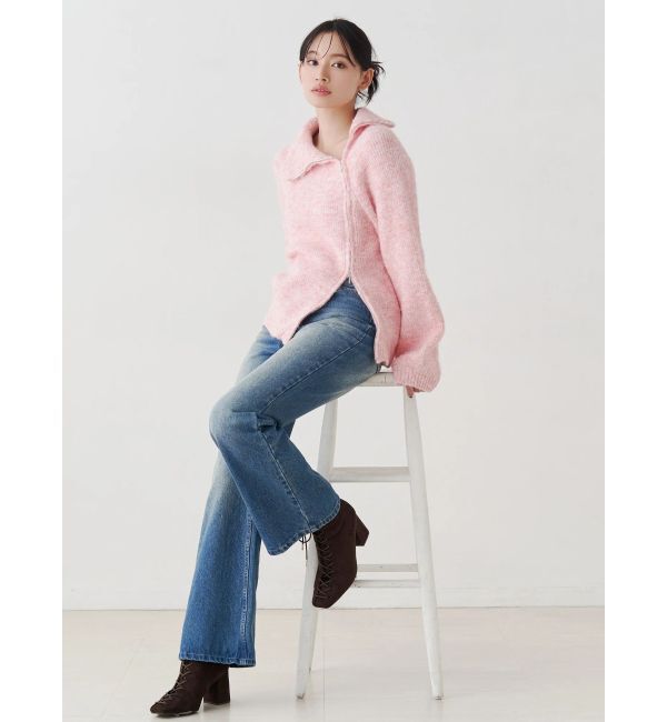 MERCURYDUO「アシメZIPオーバーニット」|ニット・セーター|