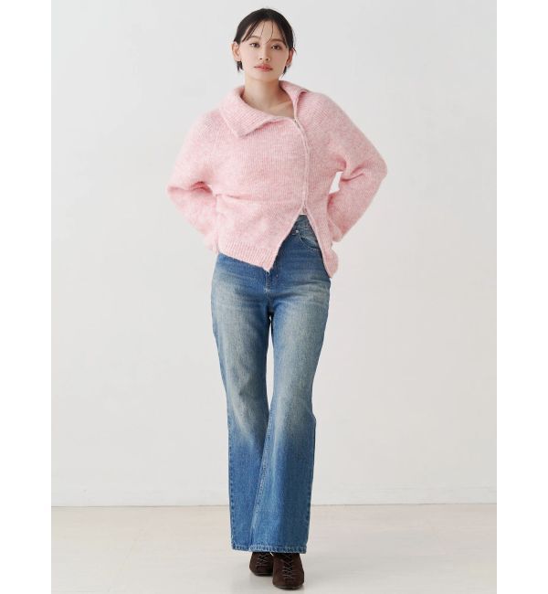 MERCURYDUO「アシメZIPオーバーニット」|ニット・セーター|