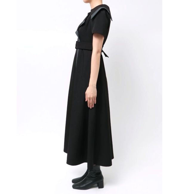 MERCURYDUO「バイカラーハーフスリーブトレンチフレアワンピース」|ワンピース|