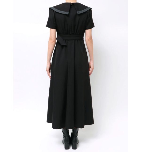 MERCURYDUO「バイカラーハーフスリーブトレンチフレアワンピース」|ワンピース|