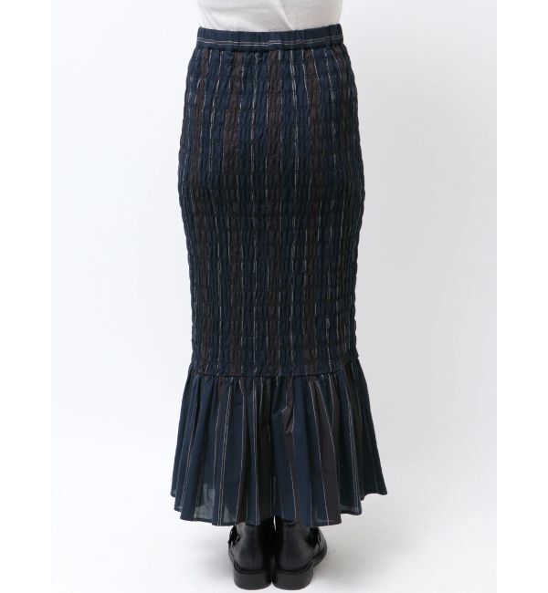 Ungrid「シャーリングデザインストライプスカート」|スカート|