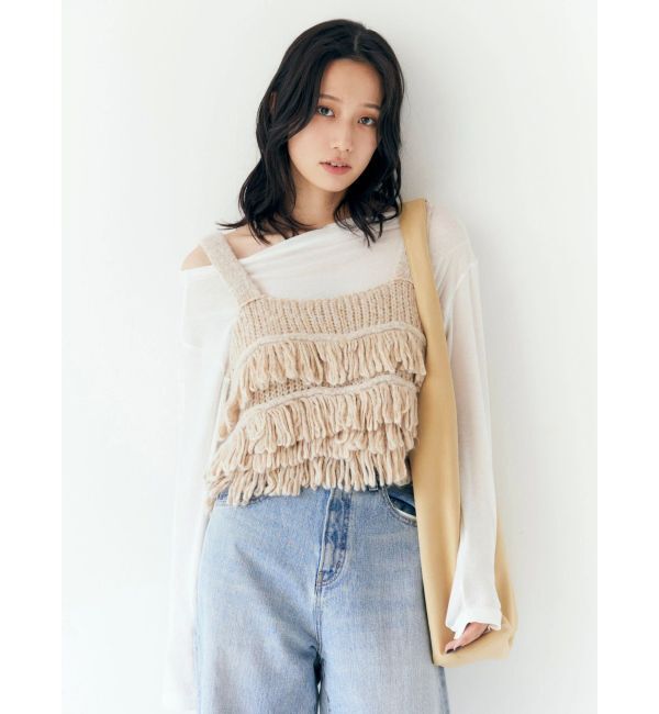 Ungrid「マルチウェイフリンジデザインニットビスチェ」|ニット・セーター|