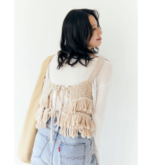 Ungrid「マルチウェイフリンジデザインニットビスチェ」|ニット・セーター|