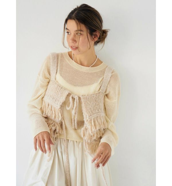 Ungrid「マルチウェイフリンジデザインニットビスチェ」|ニット・セーター|